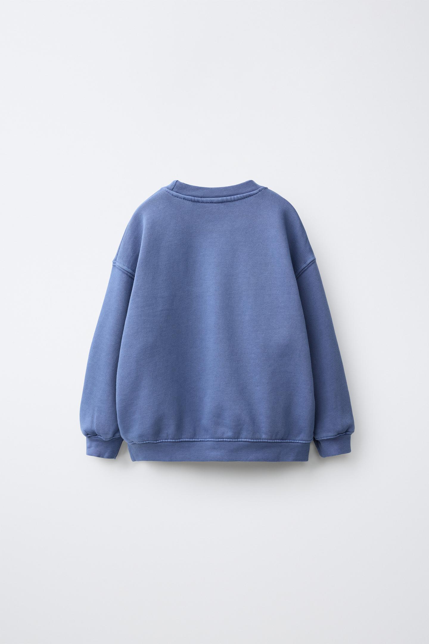 Детский свитшот Zara Solid, цвет: Голубоватый — фото 3