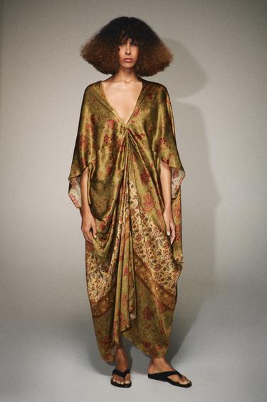 Zara ZW COLLECTION PRINTED DRESS - Multicolored