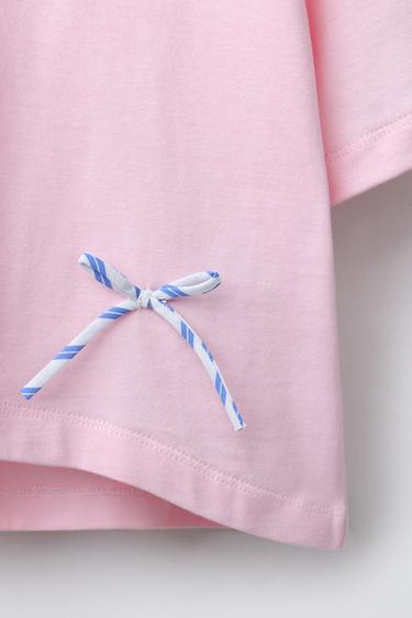 T-SHIRT WITH BOWS - Pink by Zara - Image 3