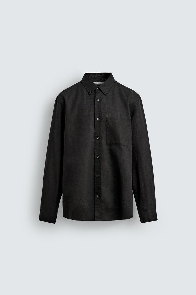 ZARA REGULAR FIT LINEN - COTTON SHIRT