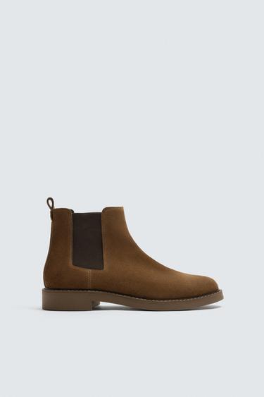 LEATHER CHELSEA BOOTS - Brown by Zara