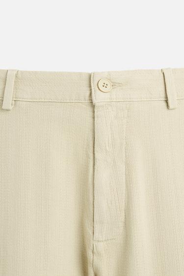 TEXTURED CHINO TROUSERS - Light khaki by Zara - Image 8