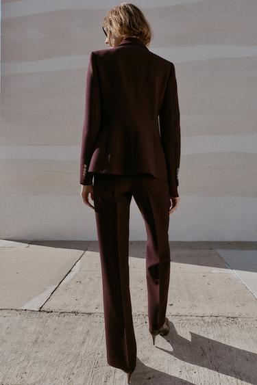 VESTE AJUSTÉE ÉPAULETTES - Bordeaux de Zara - Image 3