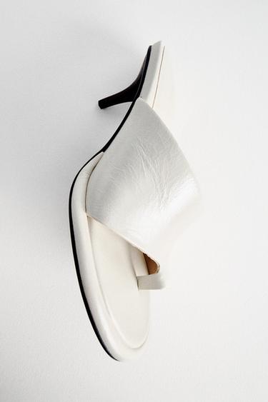 LIMITED EDITION LEATHER HEELED SANDALS - White by Zara