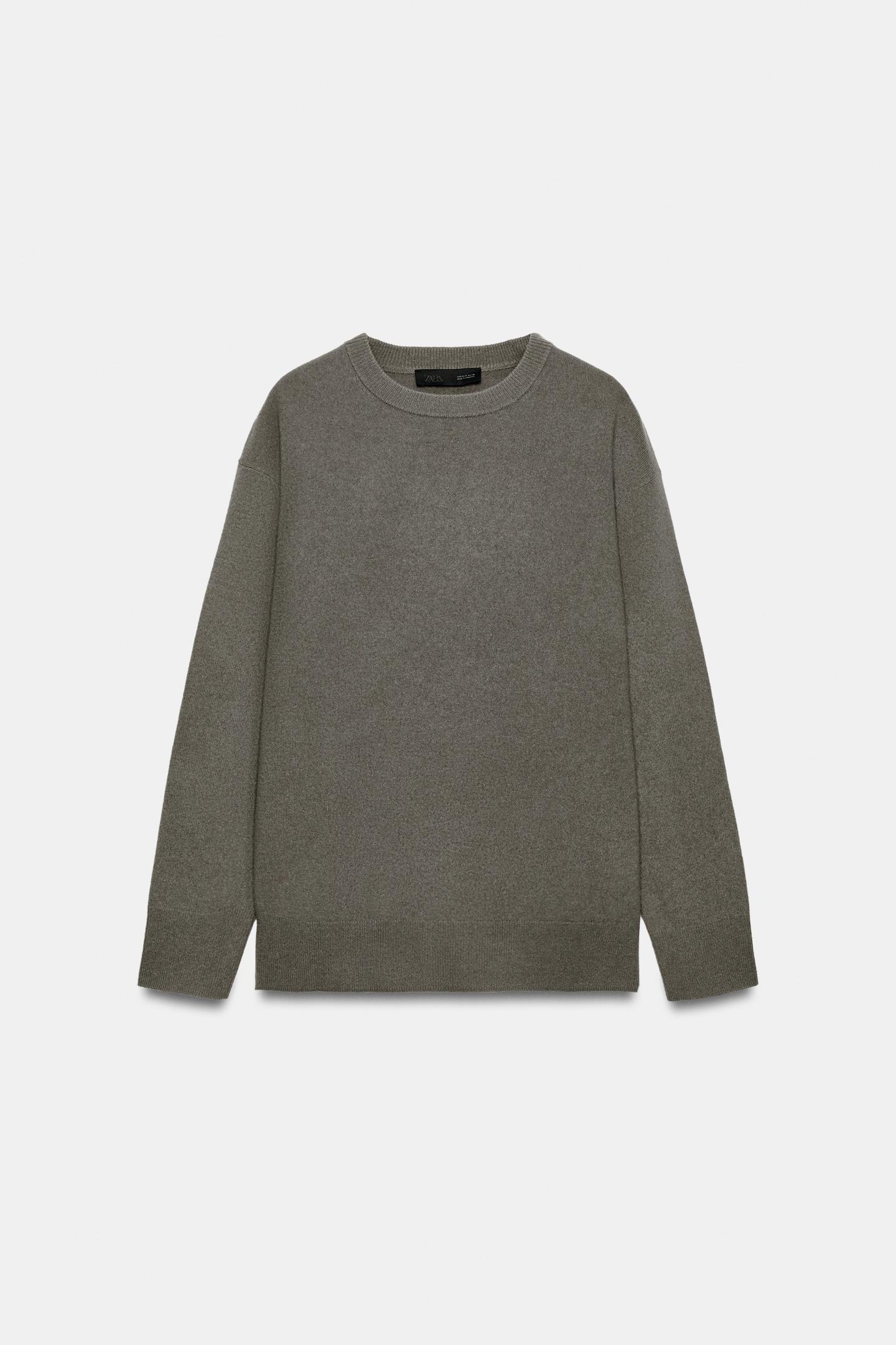 Женский свитер Zara Oversized 100% Wool Jumper, цвет: Серо-коричневый серый — фото 5