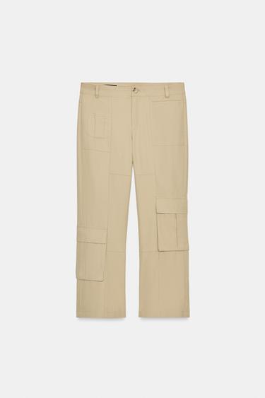ANKLE-LENGTH STRAIGHT TROUSERS WITH POCKETS - Straw by Zara