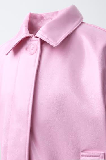 LEATHER EFFECT JACKET - Pink by Zara - Image 4