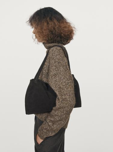 Pull en maille moulinée alpaga à col roulé - 734 de Zara