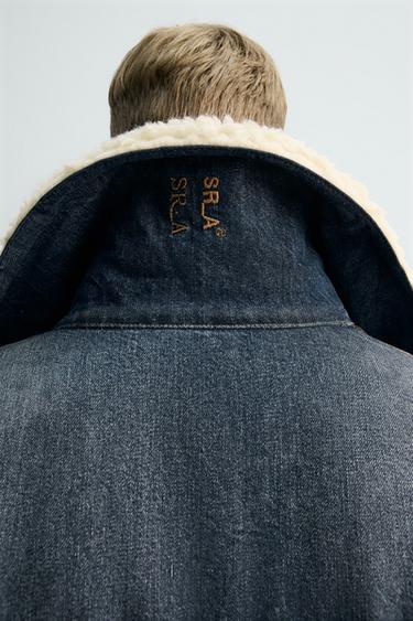 DENIM COAT WITH CONTRAST FAUX SHEARLING X SR_A - Mid-blue by Zara - Image 6