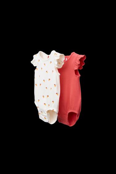 2-PACK OF ICE CREAM PRINT BODYSUITS - Red by Zara - Image 0