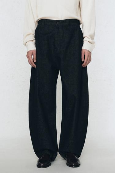 WIDE-LEG PLEATED JEANS SOSHIOTSUKI x ZARA - Indigo by Zara