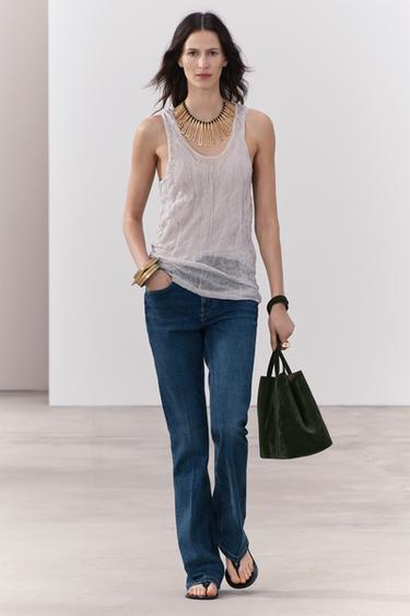 СВИТЕР ИЗ 100% ШЕРСТИ С V-ОБРАЗНЫМИ ВЫРЕЗАМИ — СЕРЕБРИСТЫЙ от Zara — изображение 0