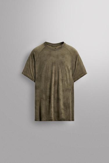 Zara FIRST LAYER WOOL BLEND T-SHIRT - Green