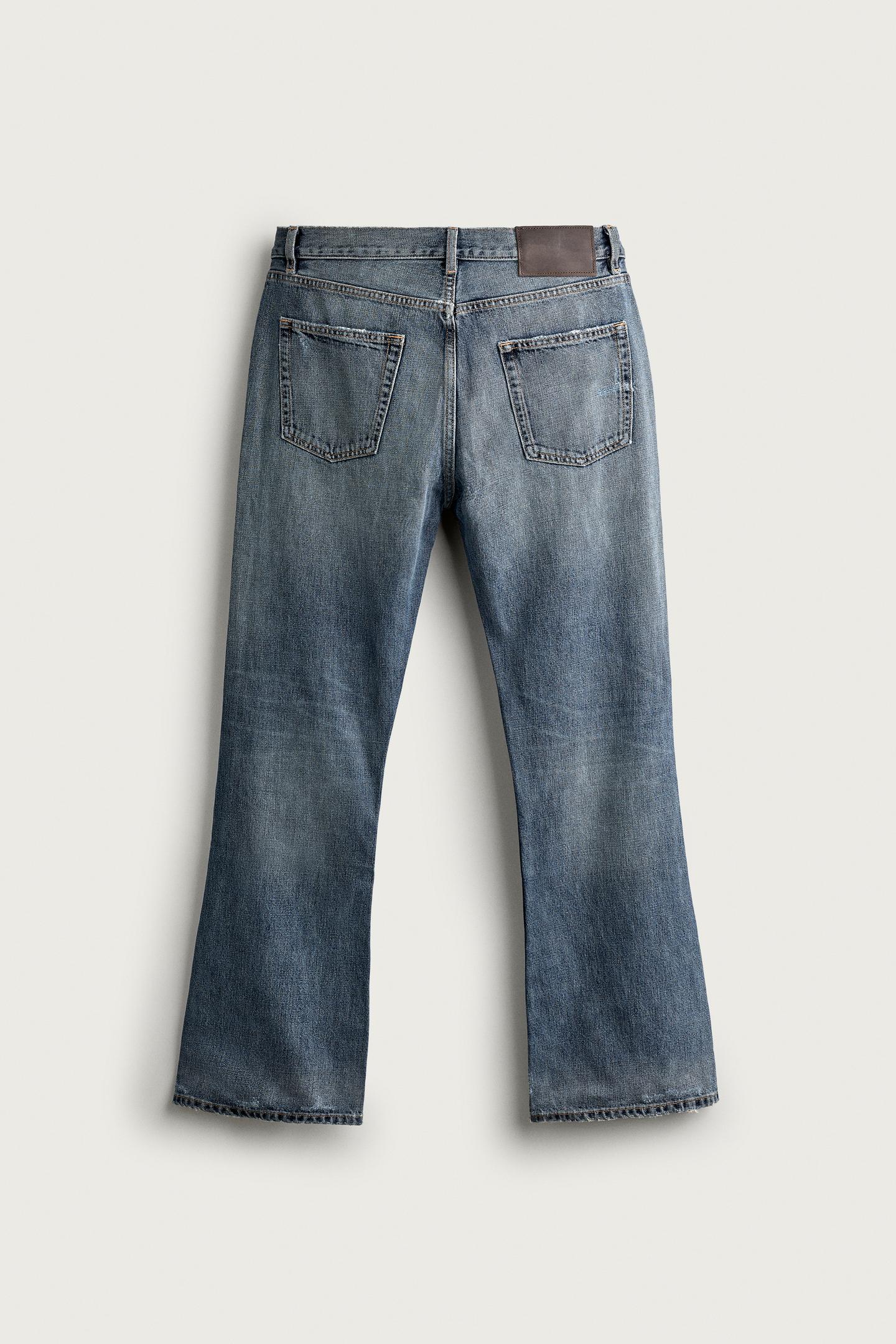 Мужские джинсы Zara Distressed Flare Fit, цвет: Синий — фото 7