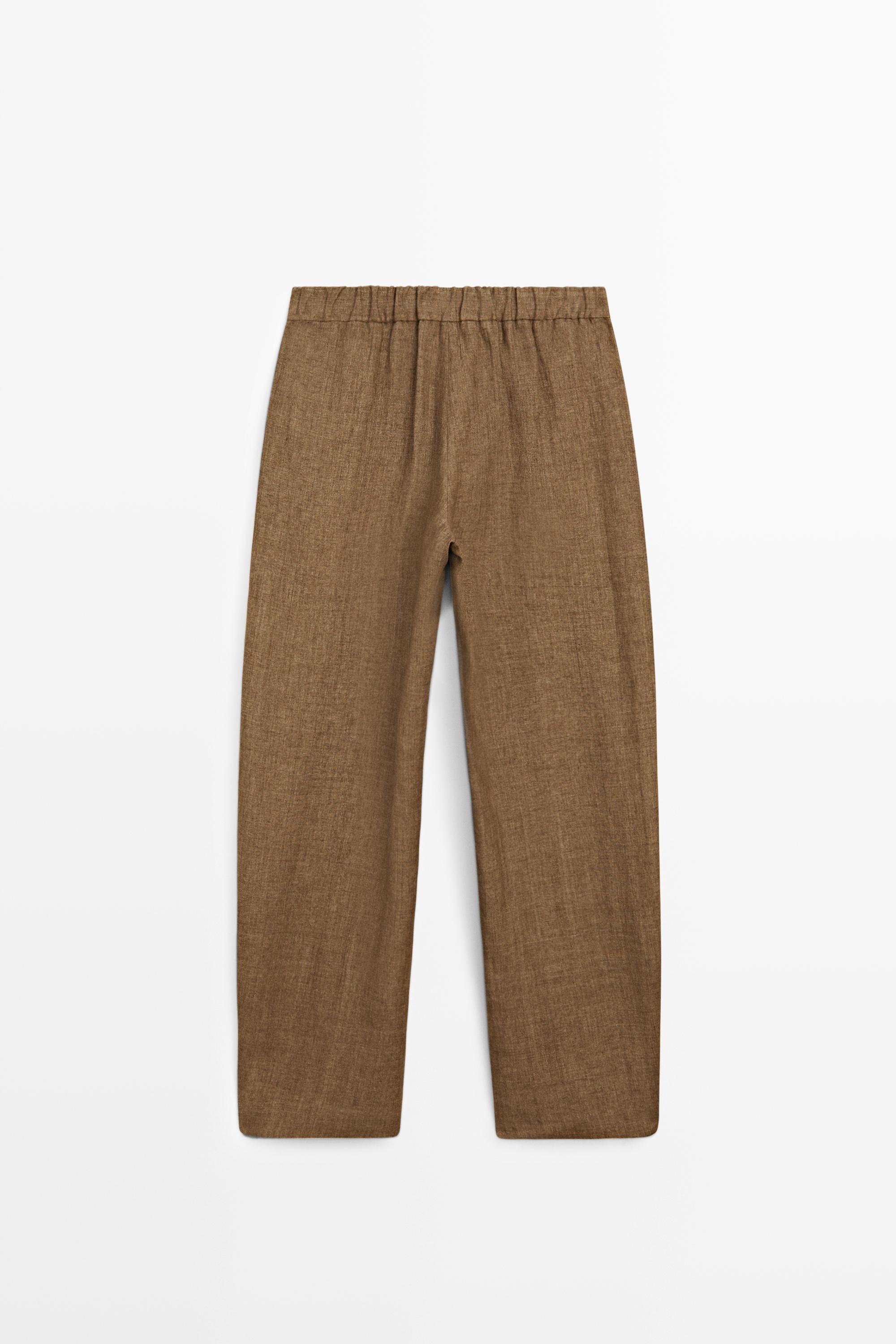 Linen barrel fit pants