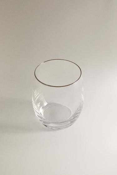 VERRE CRISTALLIN BORD ARGENTÉ - Argent de Zara - Image 1