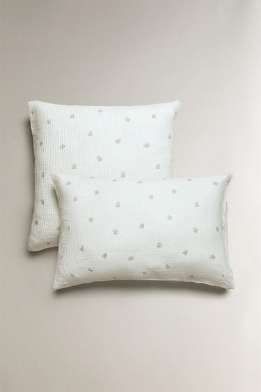CHILDREN'S MUSLIN ELEPHANT PILLOWCASE - Grey by Zara