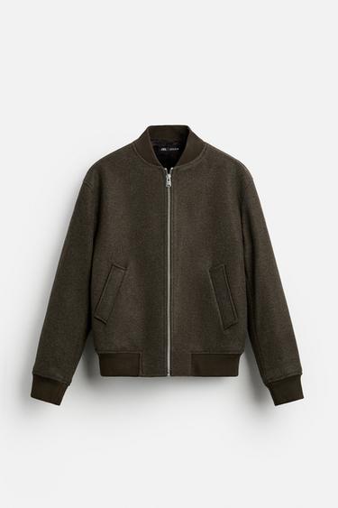 CAZADORA BOMBER COMBINADA - Gris topo de Zara