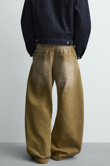 WASHED BALLOON FIT JEANS - camel by Zara - Image 2