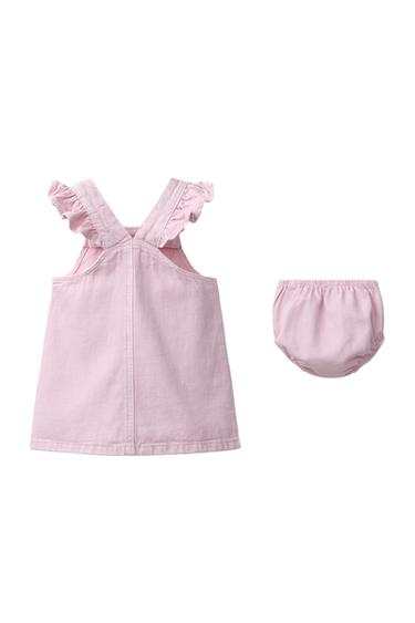 ROBE-SALOPETTE EN SERGÉ - Rose moyen de Zara - Image 1
