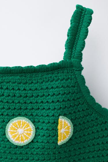 CASA LAWA X ZARA KIDS CROCHET KNIT TOP - Green by Zara - Image 2