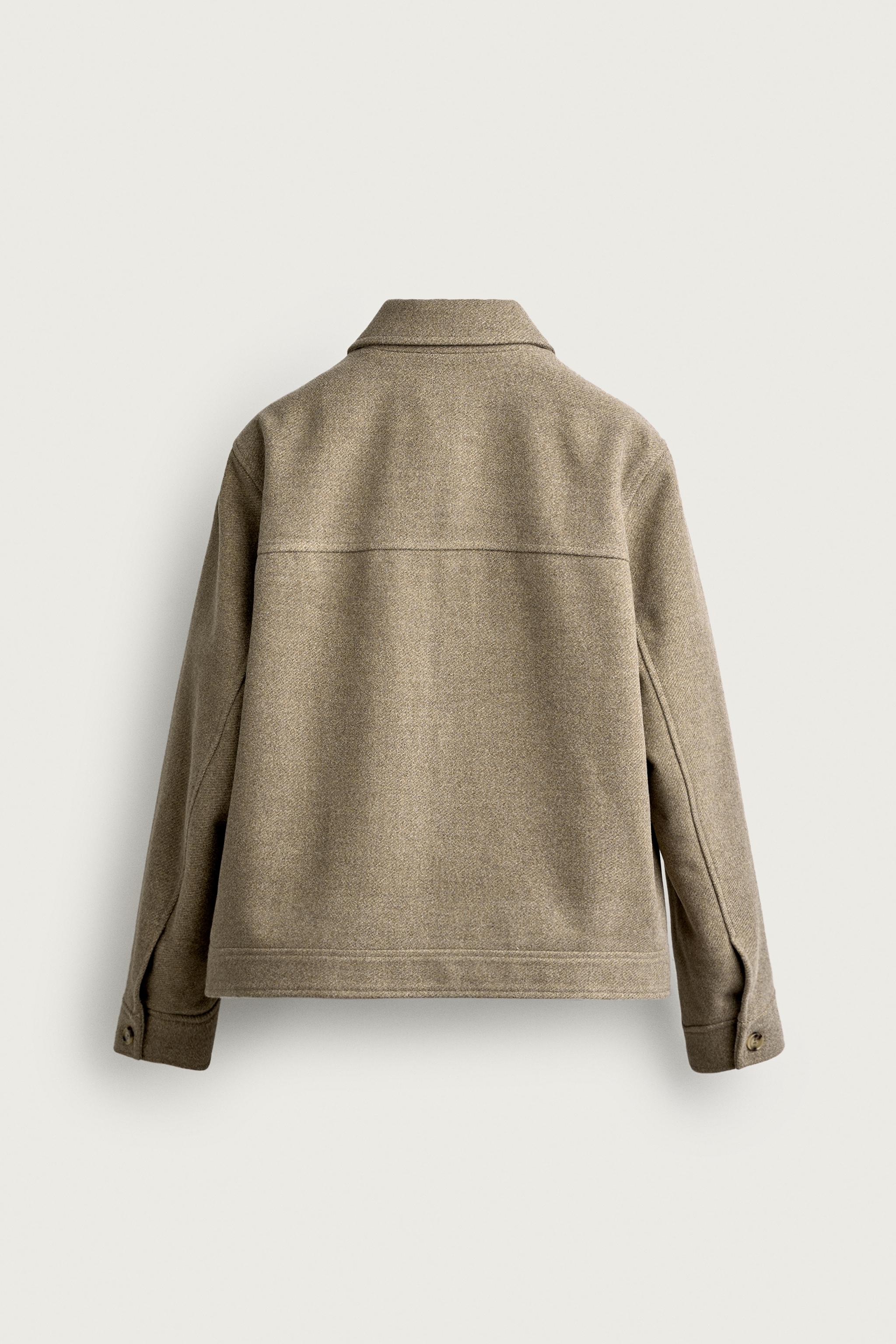 TEXTURED REGULAR FIT JACKET — Light green