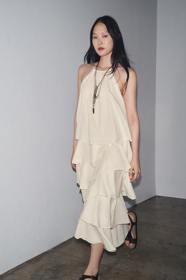 ZW COLLECTION HALTER RUFFLE DRESS - Vanilla by Zara - Image 1