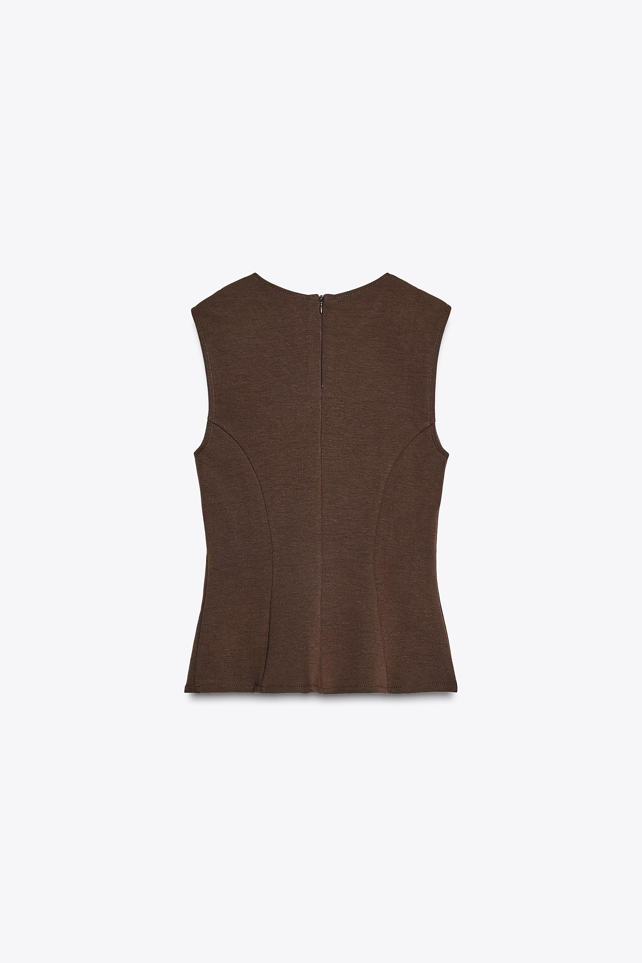 TPZ* BETA LINEN PEPLUM PADDED TOP IN WHITE | TOPAZETTE