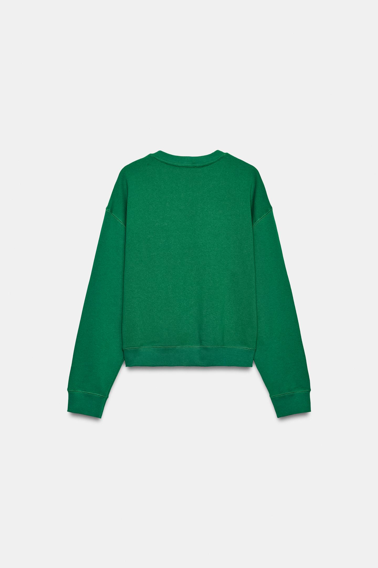 Женская толстовка Zara New York Fleece, цвет: Зелёный — фото 7