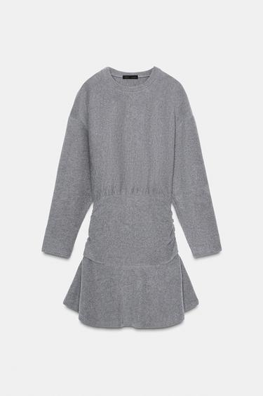 SOFT CUMMERBUND SWEATSHIRT DRESS - Grey marl by Zara