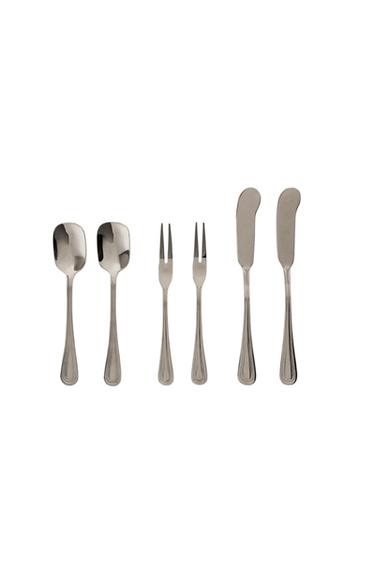 SET CUBIERTOS POSTRE 6 PIEZAS ACERO - Acero de Zara