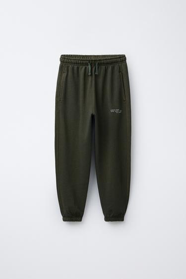 PANTALÓN FELPA JOGGER GARMENT DYE - Verde de Zara