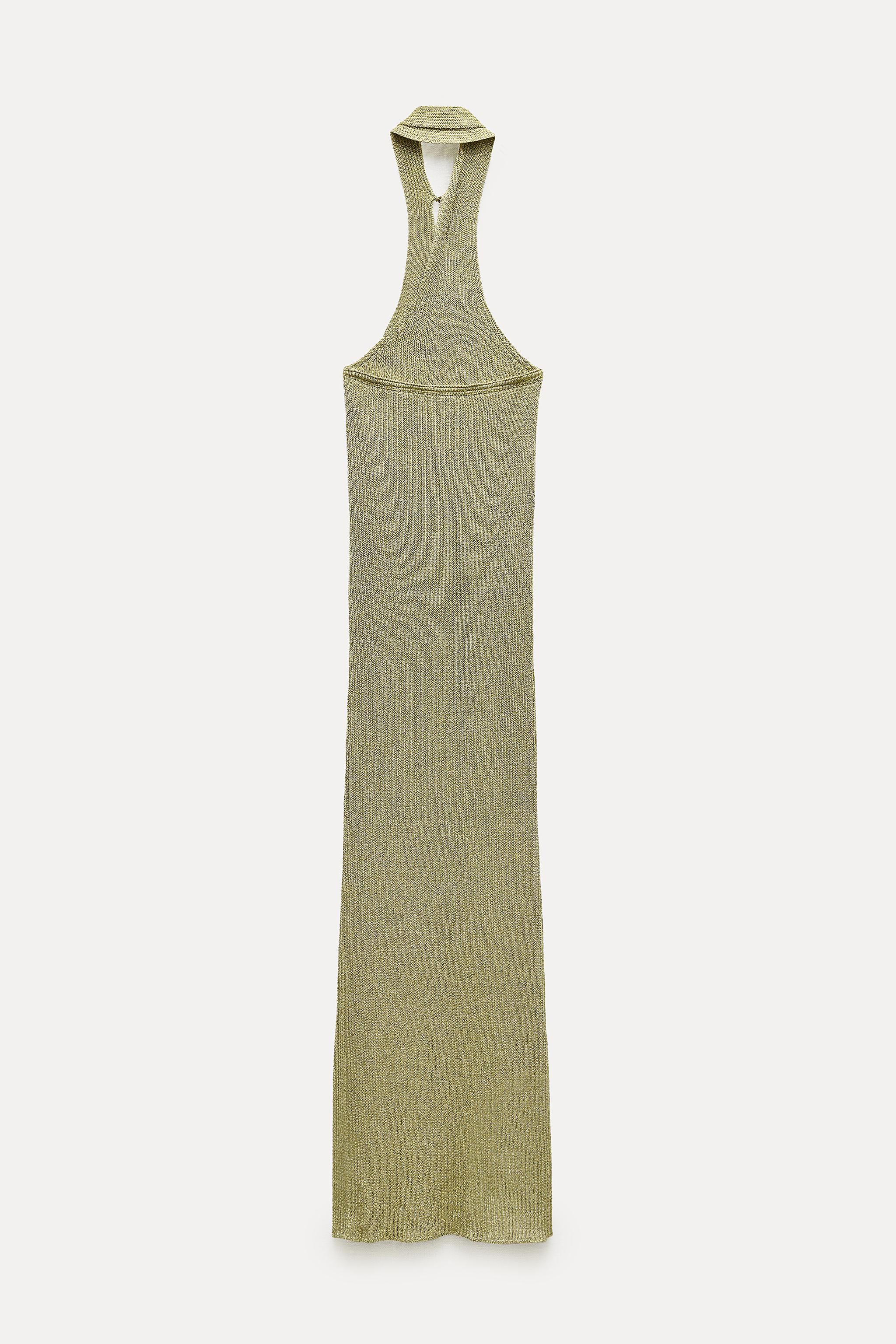 ZARA METALLIC deals THREAD KNIT DRESS