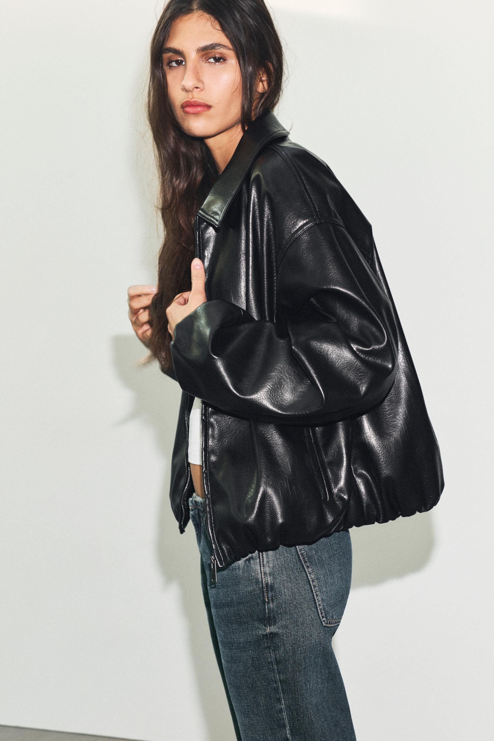BLOUSON BOMBER EN MATIÈRE SYNTHÉTIQUE