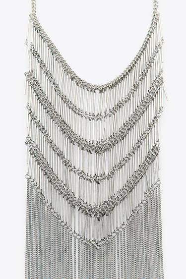 MULTI-CHAIN WATERFALL NECKLACE - Silver by Zara - Image 3