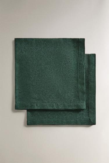 Zaras FLERPACK JULSERVETTER I JACQUARD MED GRENAR (2-PACK) - Grön - Bild 0