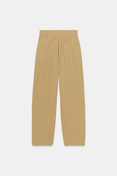 FLOWING TROUSERS WITH ELASTIC WAIST SET - camel by Zara - Image 6