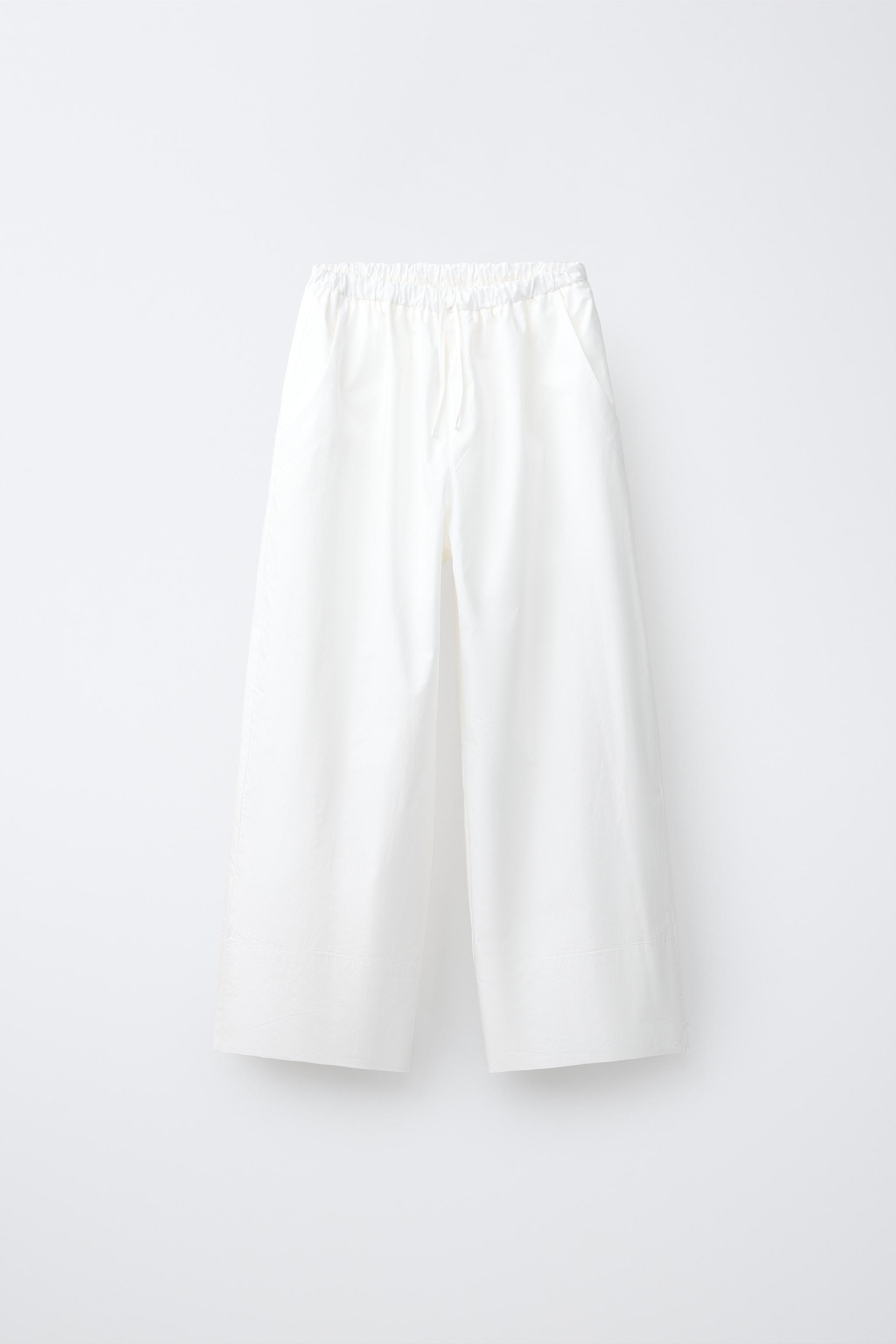 POPLIN BALLOON PANTS - White | ZARA Canada