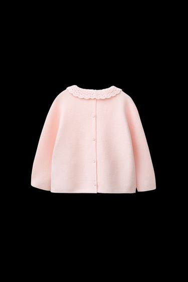 JERSEY PUNTO CUELLO PUNTO CROCHET - Rosa de Zara
