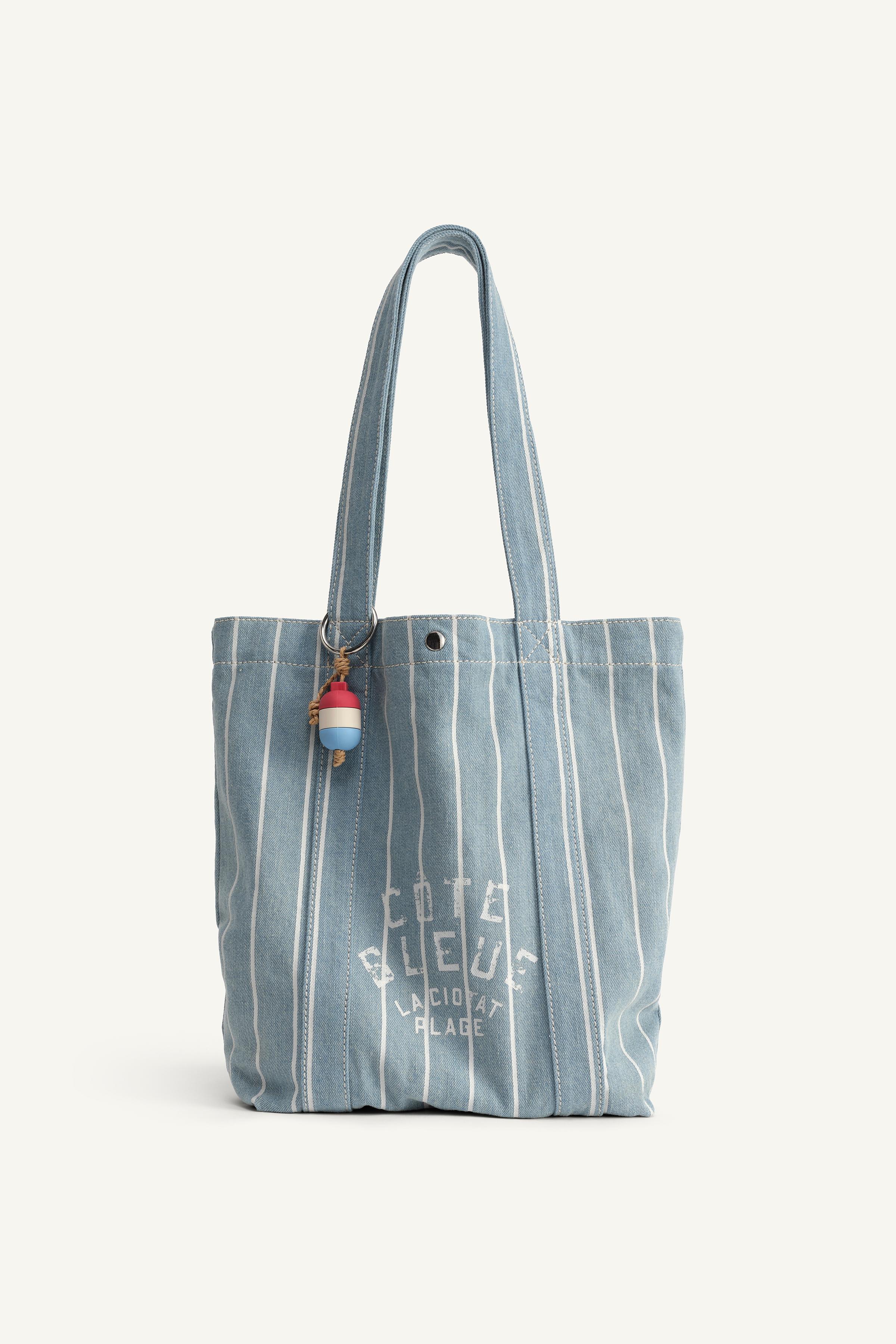 ストライプデニム トートバッグ - ブルー | ZARA Japan / 日本