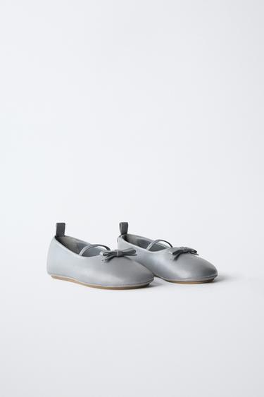 BALLERINES EN CUIR ÉDITION LIMITÉE - Gris de Zara - Image 1