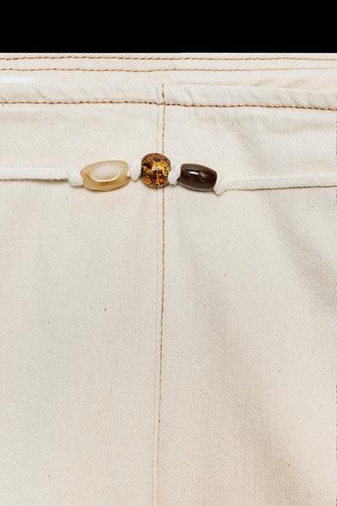 JEANS Z1975 WIDE LEG TIRO ALTO ABALORIOS - Crudo de Zara