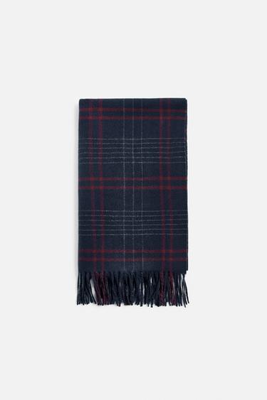 CHECK SCARF - Navy blue by Zara - Image 0