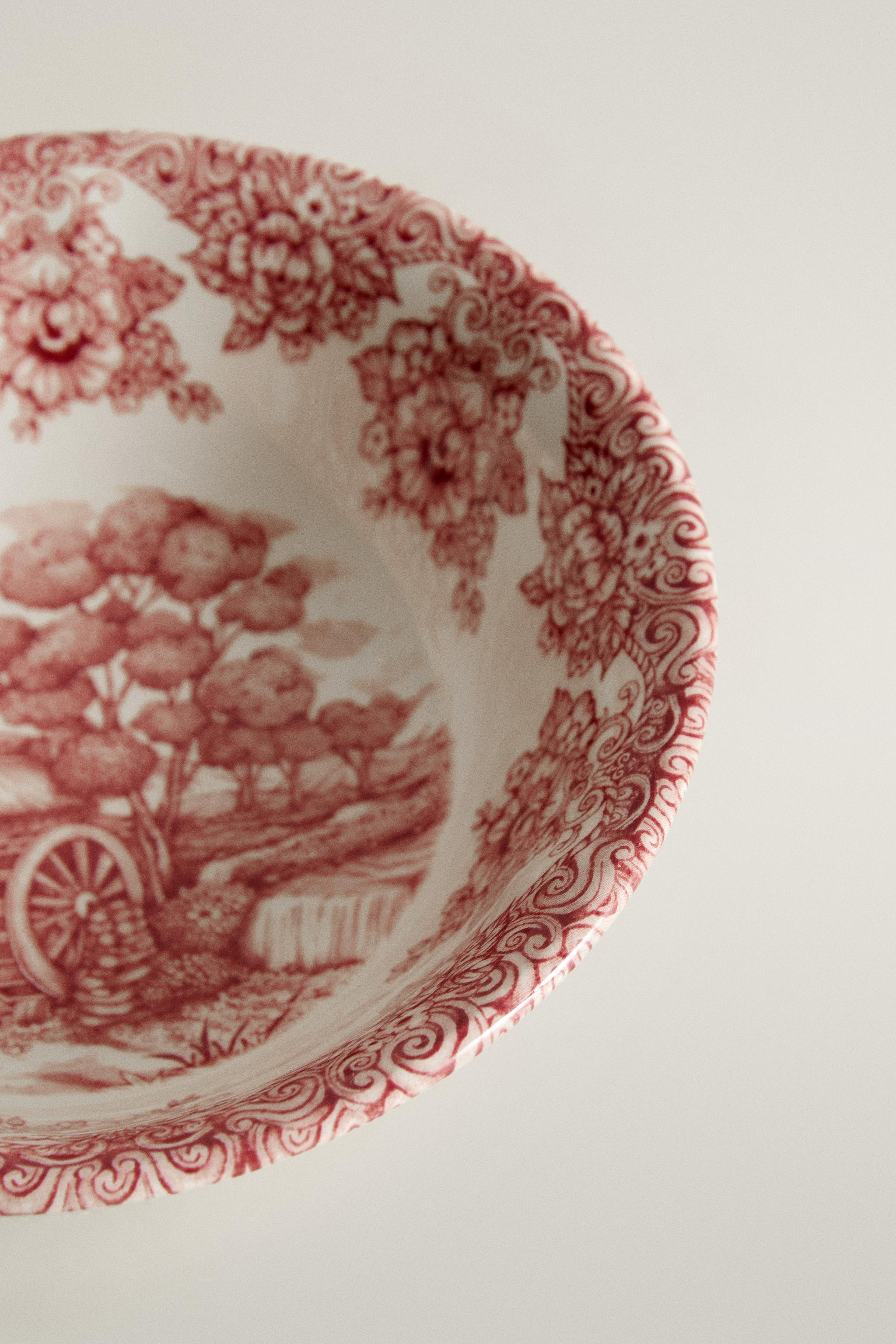 FLORAL LANDSCAPE EARTHENWARE BOWL