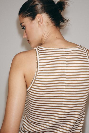 RUSTIC STRIPED T-SHIRT - ECRU by Zara