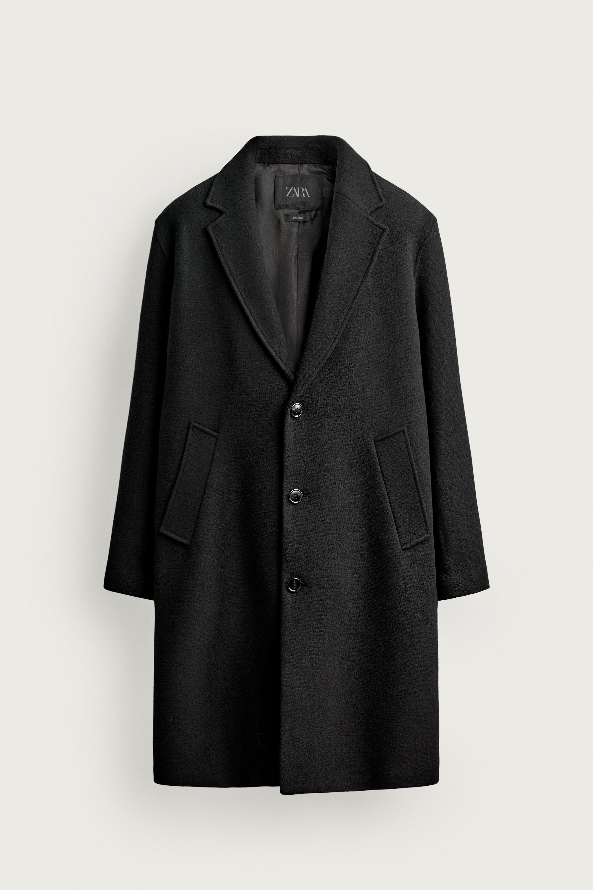 Мужские куртки Zara WOOL-BLEND RELAXED-FIT COAT — фото 7