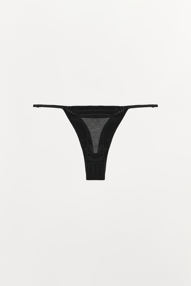 TEXTURED THONG - Black by Zara - Image 4