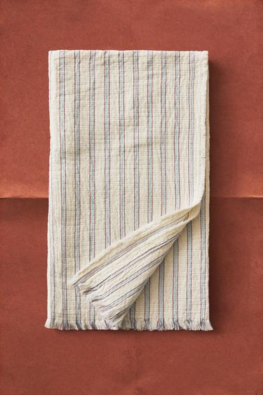 BABYDECKE GAZE STREIFEN - Blau von Zara