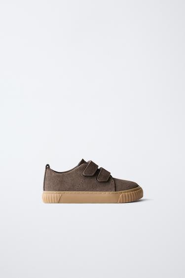 Zara SPLIT LEATHER BAREFOOT SNEAKERS - Brown - Image 0
