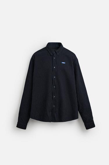 STRIPED RELAXED FIT SHIRT - Blue by Zara - Image 7